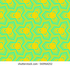Seamless pattern with symmetric geometric ornament. Ornamental mosaic texture. Abstract background. Vector illustration.