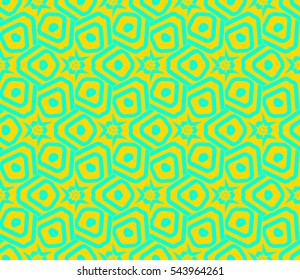 Seamless pattern with symmetric geometric ornament. Ornamental mosaic texture. Abstract background. Vector illustration.