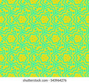 Seamless pattern with symmetric geometric ornament. Ornamental mosaic texture. Abstract background. Vector illustration.