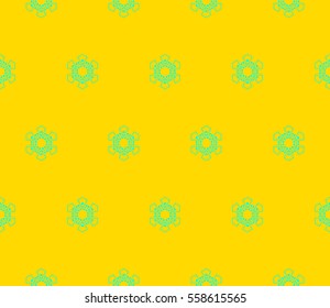 Seamless pattern with symmetric geometric ornament. Ornamental mosaic texture. Abstract background. Vector illustration.