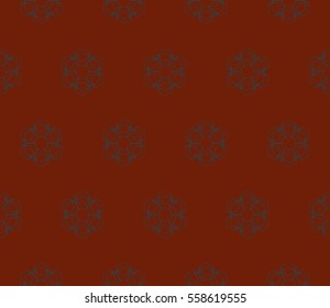 Seamless pattern with symmetric geometric ornament. Ornamental mosaic texture. Abstract background. Vector illustration.