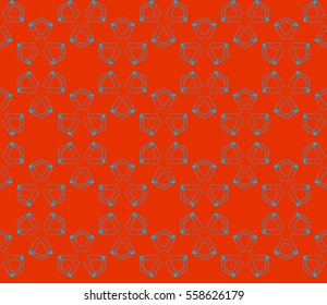 Seamless pattern with symmetric geometric ornament. Ornamental mosaic texture. Abstract background. Vector illustration.