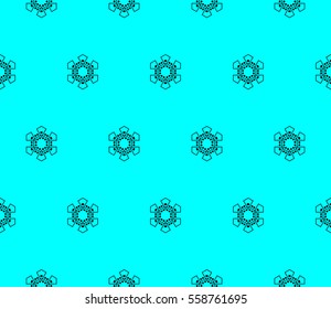 Seamless pattern with symmetric geometric ornament. Ornamental mosaic texture. Abstract background. Vector illustration.