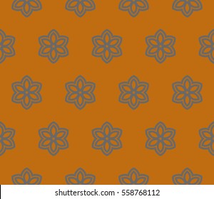 Seamless pattern with symmetric geometric ornament. Ornamental mosaic texture. Abstract background. Vector illustration.