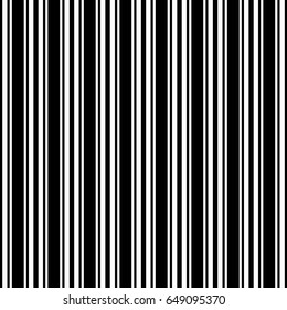 Seamless pattern with symmetric geometric ornament. White vertical stripes abstract on black background. Lines wallpaper. Digital paper for scrapbook, textile print, page fill. Vector art illustration
