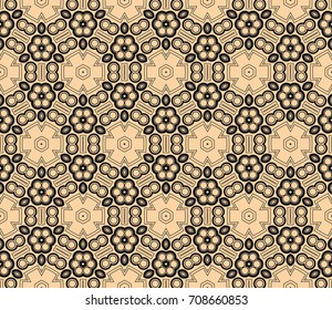 Seamless pattern with symmetric geometric ornament. Abstract background. Vector illustration.
