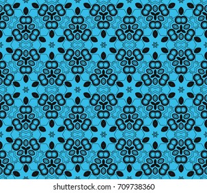 Seamless pattern with symmetric geometric ornament. Abstract background. Vector illustration.