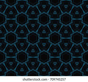 Seamless pattern with symmetric geometric ornament. Abstract background. Vector illustration.