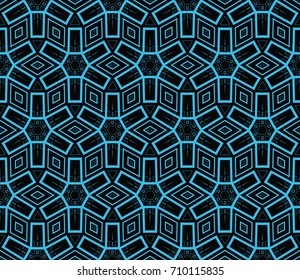 Seamless pattern with symmetric geometric ornament. Abstract background. Vector illustration.