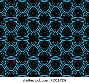Seamless pattern with symmetric geometric ornament. Abstract background. Vector illustration.