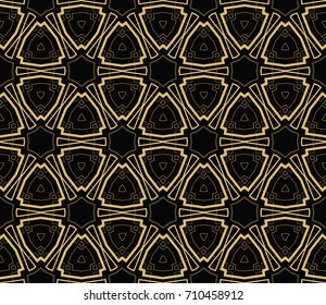 Seamless pattern with symmetric geometric ornament. Abstract background. Vector illustration.