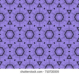 Seamless pattern with symmetric geometric ornament. Abstract background. Vector illustration.