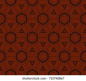 Seamless pattern with symmetric geometric ornament. Abstract background. Vector illustration.