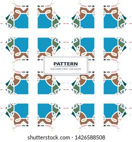 Seamless pattern with symmetric geometric ornament.Geometrical figures abstract. Abstract repeated wallpaper. Vector illustration