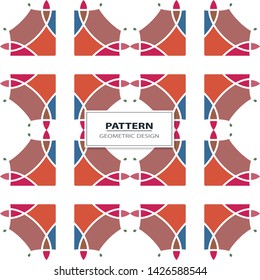 Seamless pattern with symmetric geometric ornament.Geometrical figures abstract. Abstract repeated wallpaper. Vector illustration