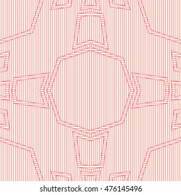 Seamless pattern with symmetric ornament. Different geometric figures abstract background. Ethnic and tribal motifs. Ornamental wallpaper. Vector illustration