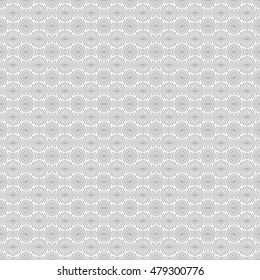 Seamless pattern with symmetric ornament. Different grey figures abstract on white background. Ethnic motif. Ornamental wallpaper. Vector illustration