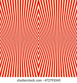 Seamless pattern with symmetric ornament. Red rhombuses onbackground abstract. Psychedelic op art style wallpaper. Vector illustration 