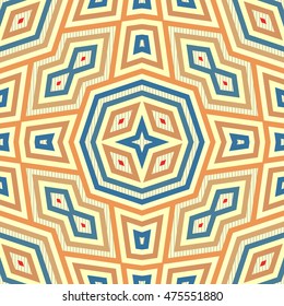 Seamless pattern with symmetric ornament. Vector illustration
	