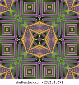 Seamless pattern with symmetrical geometric ornament. Vector illustration.