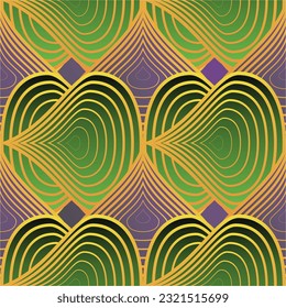 Seamless pattern with symmetrical geometric ornament. Vector illustration.