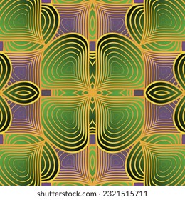 Seamless pattern with symmetrical geometric ornament. Vector illustration.