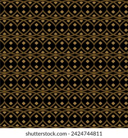 Seamless pattern with symmetrical geometric ornament. Striped abstract background. Ethnic and tribal motifs, Vector illustration.