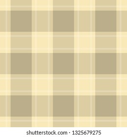seamless pattern, tablecloth - pastel dark and bright beige, yellow tartan with white stripes
