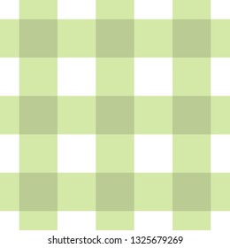 seamless pattern, tablecloth - white and pastel dark, bright green tartan