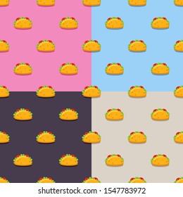 Seamless pattern taco fast food