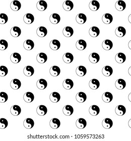 Seamless pattern of Taijitu - symbol of Taoism, Yin and yang.