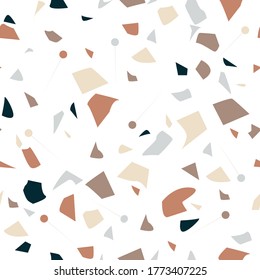 Seamless pattern, tailor pins with abstraction elements in pastel colors. Vector illustration