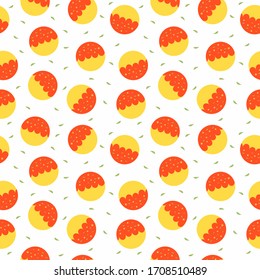 Seamless Pattern of Takoyaki (Octopus Ball), Takoyaki vector, Japanese Street Food
