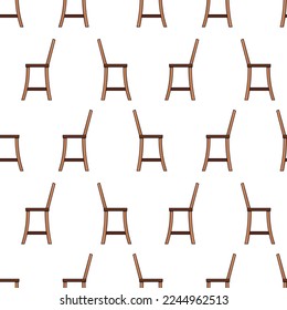 Seamless pattern with tall bar chair side view doodle vector