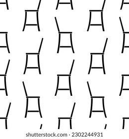 Seamless pattern with tall bar chair side view silhouette vector