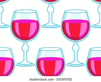 Seamless pattern of the tall wineglasses