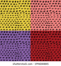 Seamless pattern with tally stroke counting marks 