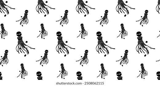 Seamless pattern with Tanabata star festival traditional japanese ornament decoration silhouette vector