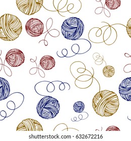 Seamless pattern of tangles of thread