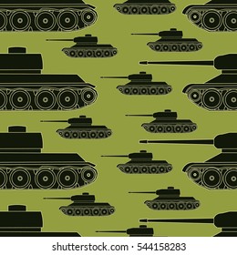 seamless pattern tanks victory celebration Defender of  Fatherland Day. vector illustration
