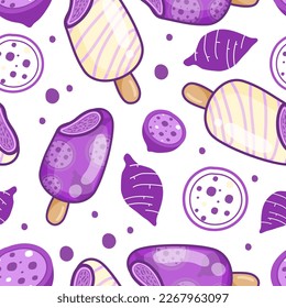 aislador de palo de helado de taro sin inconvenientes sobre fondo blanco. Ilustración vectorial.
