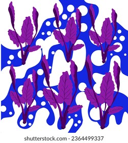 seamless pattern of taro plant or Colocasia esculenta
