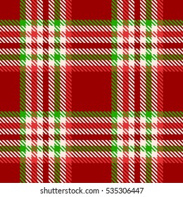 seamless pattern tartan in christmas theme, green and red