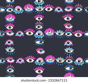 Seamless pattern with tartan eyes.  Background for textile, fabric, stationery, clothes, accessories and other designs.
