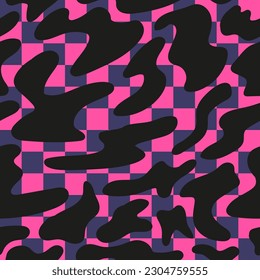 Seamless pattern with tartan and military.  Background for textile, fabric, stationery, clothes, accessories and other designs.