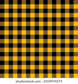 Seamless pattern of tartan motifs in yellow and black. Tartan. Lumberjack. Seamless. Vector