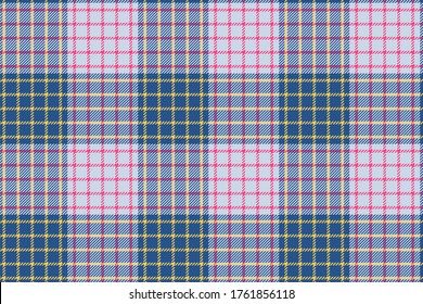 seamless pattern of tartan ornament with yellow and pink threads on blue for textile texture blue monochrome colors