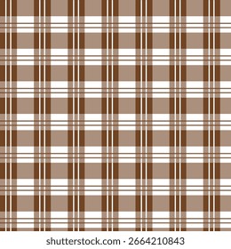 Seamless Pattern Tartan Plaid Dark Brown design for  textile print, wallpaper, wrapping paper, banner, card etc
