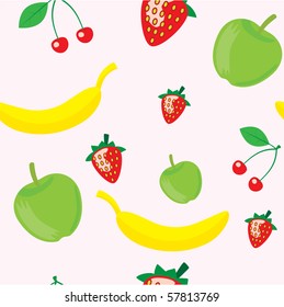 seamless pattern of tasty fruits