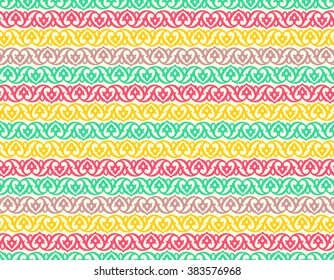 Seamless pattern with tatar ornament. Eastern stylish abstract vector background. Colorful flat oriental texture for wrapping